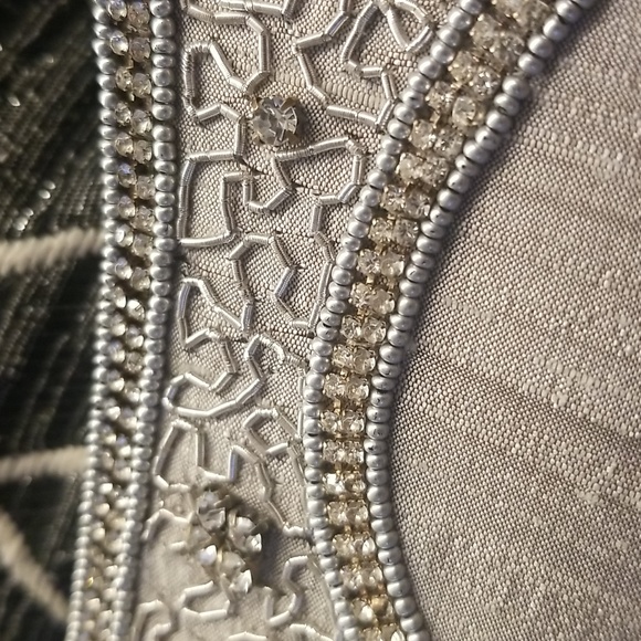 Raw Silk Silver Clutch - Picture 2 of 2